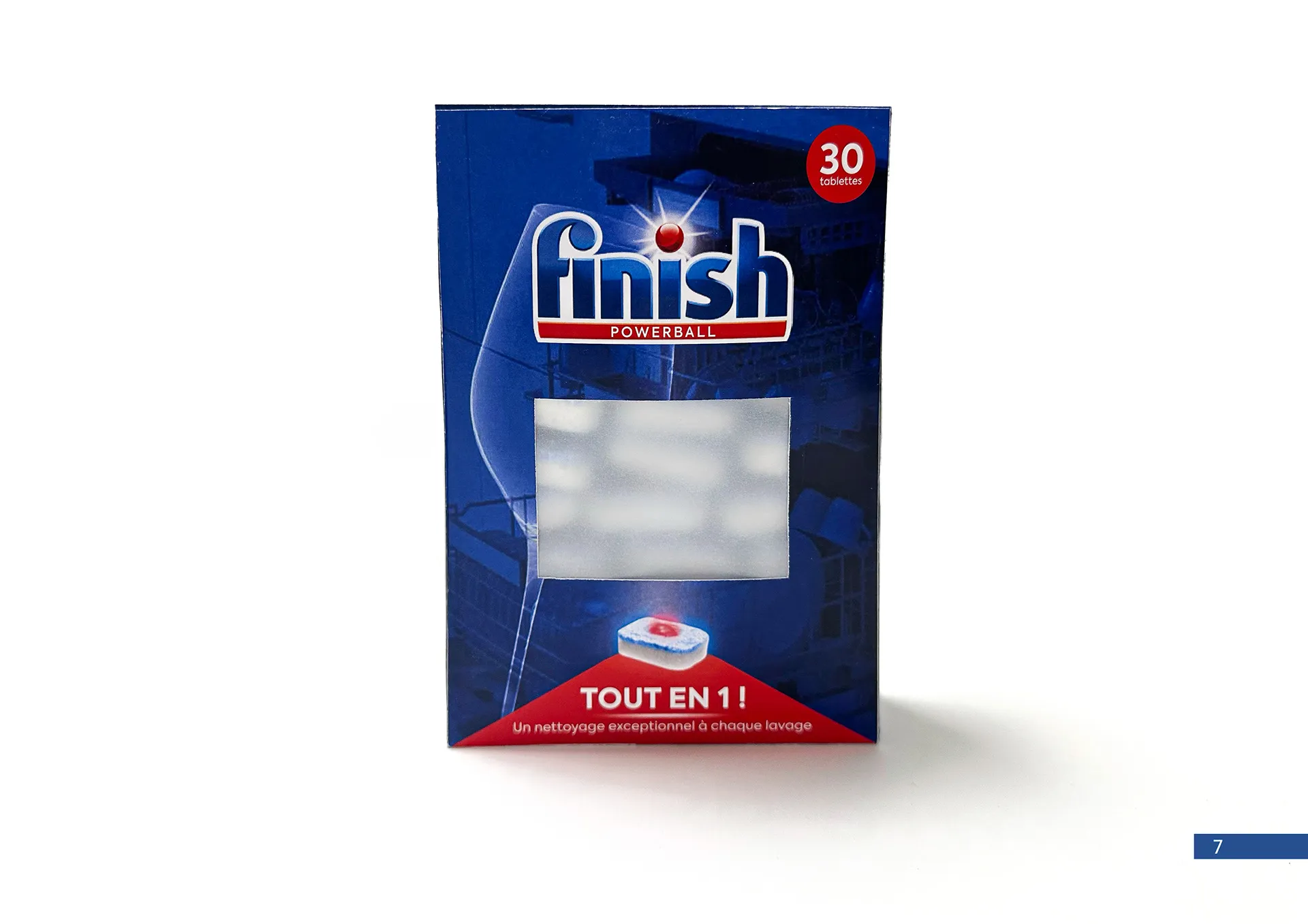 Comparaison avant/après du packaging Finish · redesign d'emballage